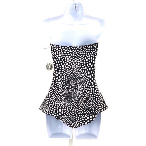 Old Navy Black White Printed Convertible Swim Suit - Picture 4 of 8